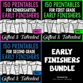 Early Finishers Enrichment Fun Activities Packet for Kinde