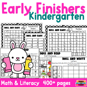 Preview of Morning Work Kindergarten Math & Literacy - Early Finisher Packet - No Prep