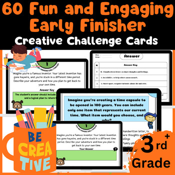 Preview of 60 Early Finisher Task Cards for Creative and Critical Thinking Activities