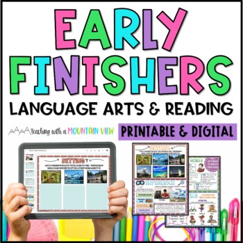 Preview of Early Finisher Task Cards for Language Arts and Reading