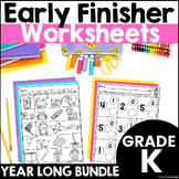 Kindergarten Early Finisher Phonics and Math Worksheet Pac