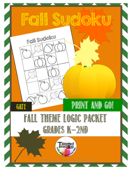 Preview of Early Finisher's Fall Critical Thinking Sudoku Puzzles