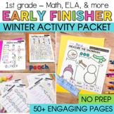 Early Finishers 1st Grade Packets | Winter Math and ELA Review