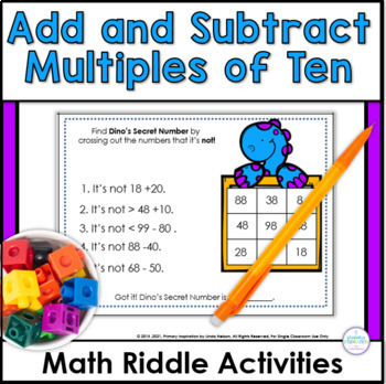 Preview of Math Challenge - Add and Subtract Tens - Early Finishers 1st Grade Place Value