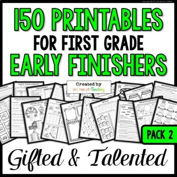 Preview of First Grade Early & Fast Finishers Worksheets & Activities (I'm Done Now What?)