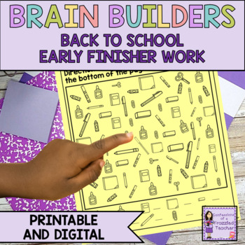 Preview of Back to School Early Finishers Activities | Brain Teasers Worksheets
