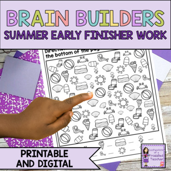 Preview of Early Finishers Activities | Brain Teasers | Summer Fun Activities
