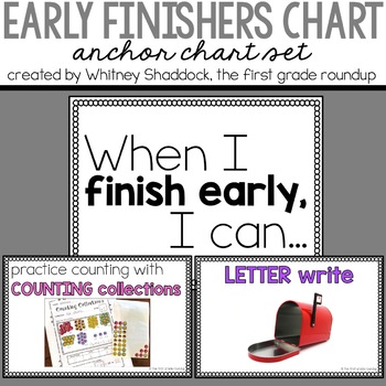 Preview of Early Finishers Activities Choice Board Anchor Chart