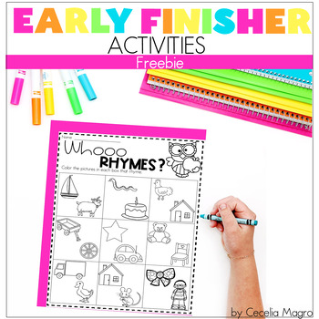 Preview of Early Finishers Activities Fast Finishers Packet FREEBIE