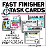 Early Finishers Activities | Fast Finishers Task Cards | P