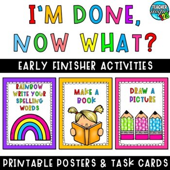 Early Finishers Task Cards - I'm Done Now What Activities - Choice Board