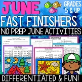 Early Finishers Activities & June Coloring Pages for After