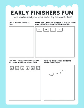 Preview of Early Finishers Activity