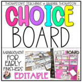 Early Finishers Choice Board - Editable - I'm Done Choice Board - Fast Finishers