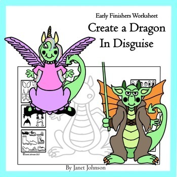 Preview of Art Worksheet - Create a Dragon in Disguise Printable Early Finishers and Subs