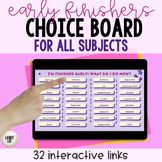 Early Finishers Digital Choice Board - For All Subjects