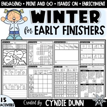 Preview of Early Finishers Fast Finishers Activities No Prep Winter Activities