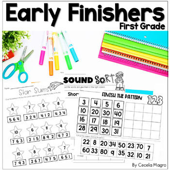 Preview of Early Finishers Activities Fast Finishers Packet 1st Grade
