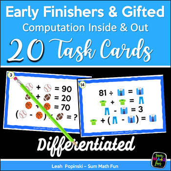 Preview of Early Finishers 4th Grade Fast Finishers Brain Teasers Task Cards Activities