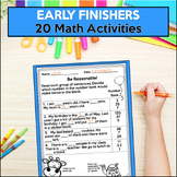Early Finishers Brain Teasers Fast Finishers Math Activiti