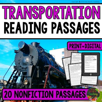 Preview of Transportation Nonfiction Reading Comprehension Worksheets (Second Grade)