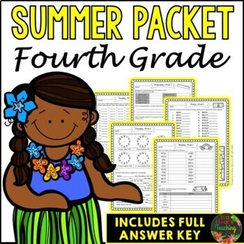 Preview of Fourth Grade Summer Packet (Summer Break Review, Homework Pages & Summer School)
