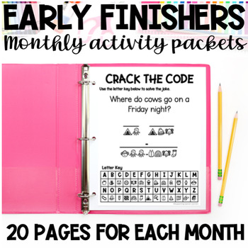 Preview of Early Finishers Activity Packets Special Education, Primary - Middle School