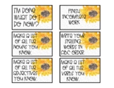 Early Finishers Sunflower Task Cards