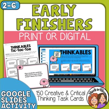 Preview of Early Finishers Task Cards Fast Finishers