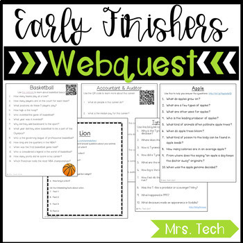 Preview of Early Finishers Webquest Bundle