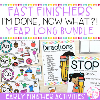 Preview of Fast Finishers Activities | Literacy, Math, and Writing Year Long Bundle