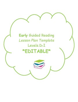Preview of Early Guided Reading Lesson Plan Template (EDITABLE) with Glow and Grow