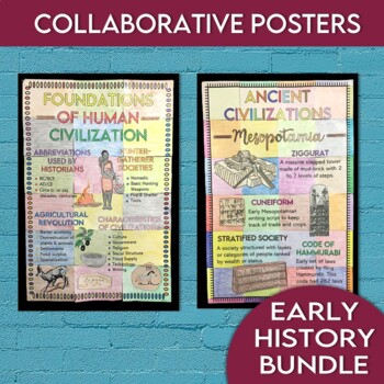 Preview of Early History Collaborative Posters Activity or Word Wall Bundle