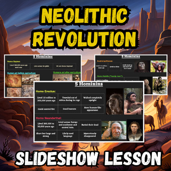Preview of Neolithic Agricultural Revolution Slideshow Lesson PLUS Activity
