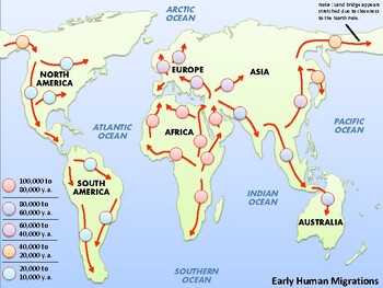 Preview of Early Human Migration : Free Map