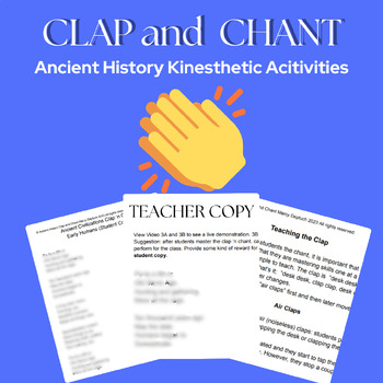 Preview of Ancient World History Civilizations, Fun, Kinesthetic Clap and Chant activities