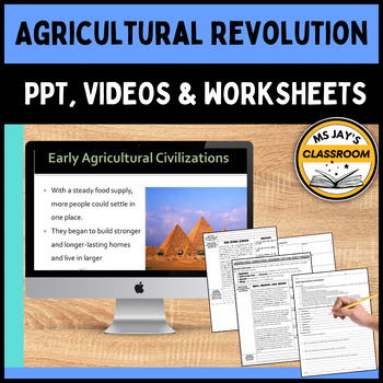 Preview of Early Humans and Agricultural Revolution Lesson Plan Powerpoint & Worksheets