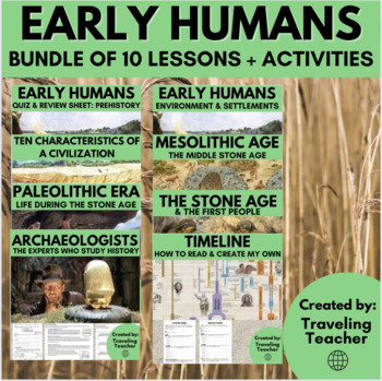 Preview of Early Humans Bundle: Stone Age, Paleolithic, Mesolithic, Land Bridge, Sumer