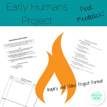 Preview of Early Humans Inquiry Project with Rubric and Peer Feedback