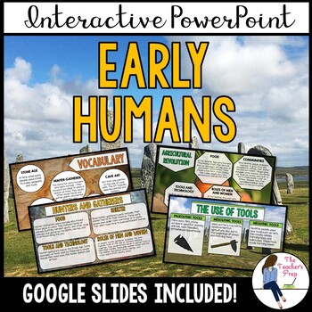 Preview of Early Humans Interactive PowerPoint Notes (Google Slides Compatible)