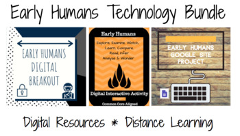 Preview of Distance Learning Bundle: Digital Early Humans Breakout, Google Site, & Hyperdoc