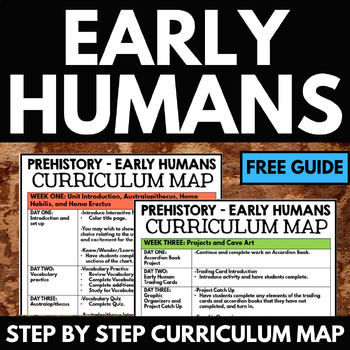 Preview of Early Humans Unit - Prehistory Curriculum Map - Pacing Guide - Stone Age Unit