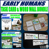 Early Humans Vocabulary Task Cards & Word Wall Tile Bundle