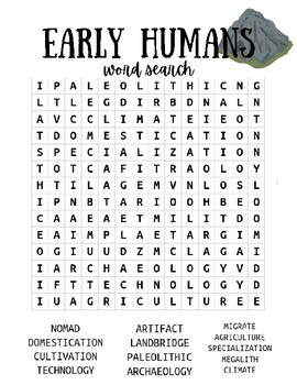 Early Humans Word Search By Middle School With Sassy TpT   Original 8643084 1 