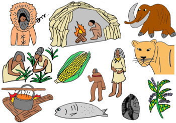 Early Humans And Stone Age Clip Art 24 Images Color Only Tpt