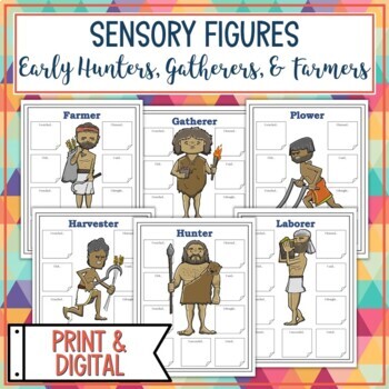 early hunters gatherers and farmers sensory figures tpt