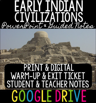 Preview of Early Indian Civilizations PowerPoint - Mohenjo-Daro & Harappa, & Aryans