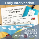 Speech Therapy Parent Handouts and Toddler Activities for 