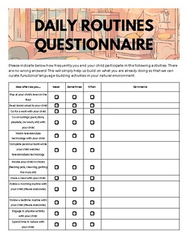 Preview of Early Intervention Daily Routines Questionnaire