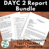 Early Intervention Developmental Report Template with Checklists